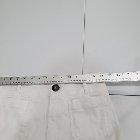 Maeve Anthropologie Pants Womens 29 White Colette Wide Leg Crop Denim - Picture 13 of 14